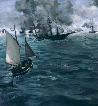 エドゥアール・マネ Painting - キアセージとアラバマの戦い エドゥアール・マネ